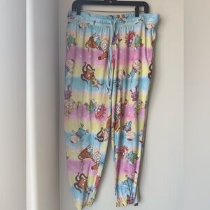 Nickelodeon Rainbow Rugrats Pajama Pants - Pink, Blue, Yellow, Cream